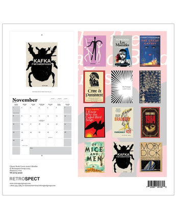 Classic Book Covers 2026 Spiral Wall Calendar