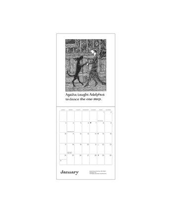 Edward Gorey: The Helpless Doorknob 2027 Mini Wall Calendar