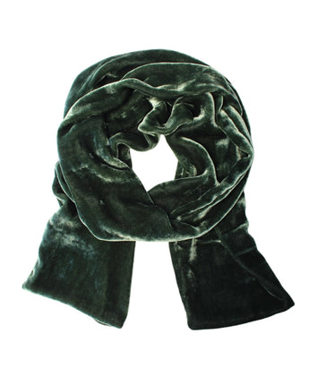 Fern Green Velvet Scarf