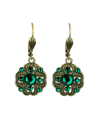 Emerald Filigree Earrings