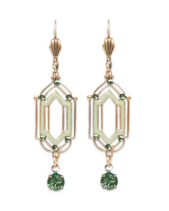 Vintage Open Framework Crystal Drop Earrings