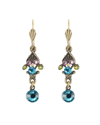 Old World Teal Crystal Drop Earrings