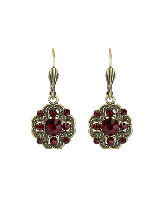 Crimson Filigree Earrings