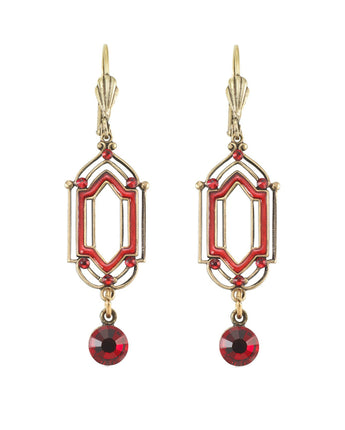 Vintage Open Framework Crystal Drop Earrings