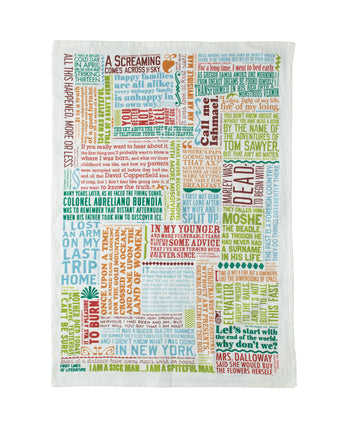 First Lines of Literature Tea Towel