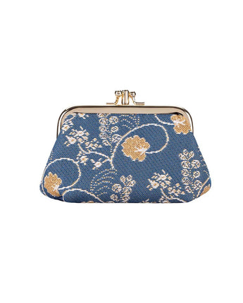 Jane Austen Blue Floral Oak Leaf Coin Purse