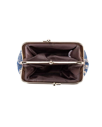 Jane Austen Blue Floral Oak Leaf Coin Purse