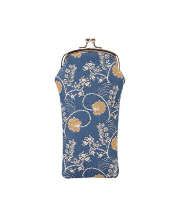 Jane Austen Blue Floral Oak Leaf Eyeglass Pouch