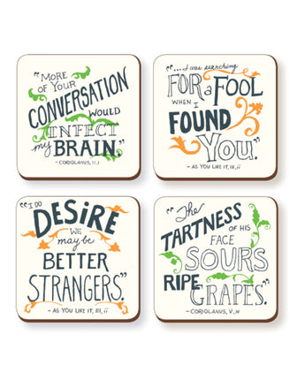 Shakespeare's Jabs & Insults Coaster Set