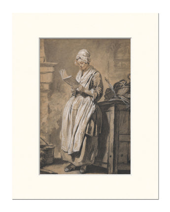 The Kitchen Cook Reading Matted Print