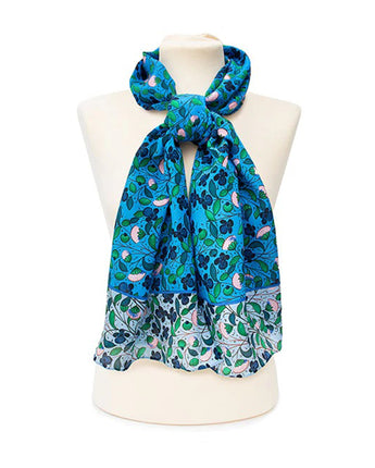 Medieval Flowers Crepe de Chine Silk Scarf