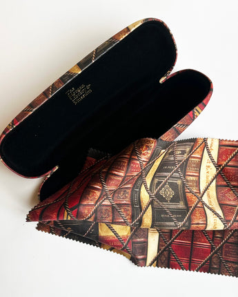 Morgan Library Bookshelf Eyeglass Case and Lens Cloth