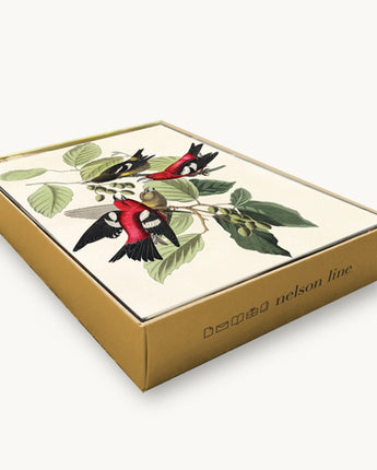 White Winged Crossbill Audubon Holiday Boxed Notecards