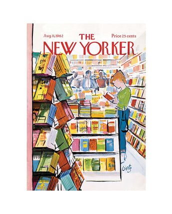Bookstore Browsing New Yorker Cover Notecard