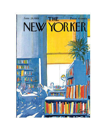 Colorful Library New Yorker Cover Notecard