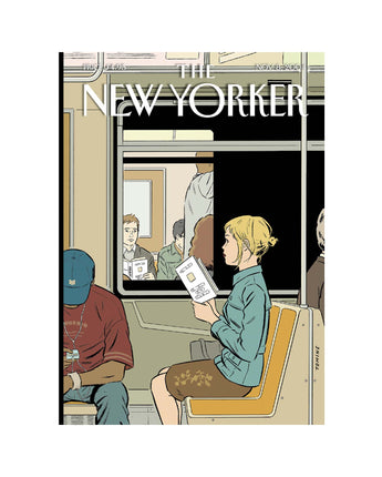 Readers on Passing Subway New Yorker Cover Notecard