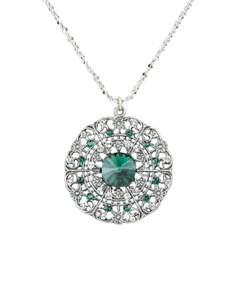 Emerald Green Edwardian Wreath Necklace