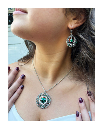 Emerald Green Edwardian Wreath Necklace