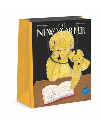 Dog Reading New Yorker Cover Gift Bag
