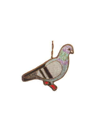 Embroidered Pigeon Ornament