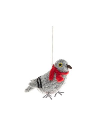 Pigeon in a Scarf Ornament