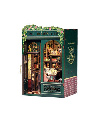DIY Miniature House Book Nook Kit: Owl Bookstore