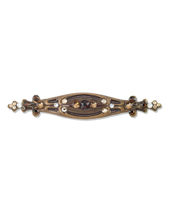 Brown Crystal Edwardian Bar Brooch