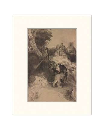 Rembrandt: St. Jerome Reading Matted Print