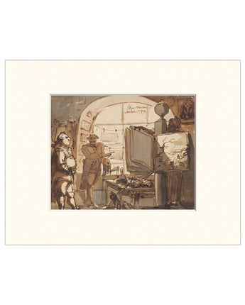 Sergel: Visiting the Studio of Elias Martin in London Matted Print