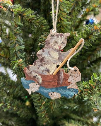 Pussycat Fishing Ornament