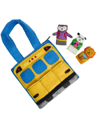 School Bus Puppet Bag
