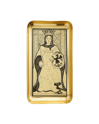 The Empress Card Brass Tray
