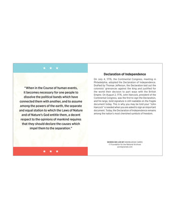 Words We Live By: A Quiz Deck on American Historical Documents Knowledge Cards
