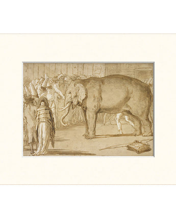 Punchinellos with an Elephant Matted Print